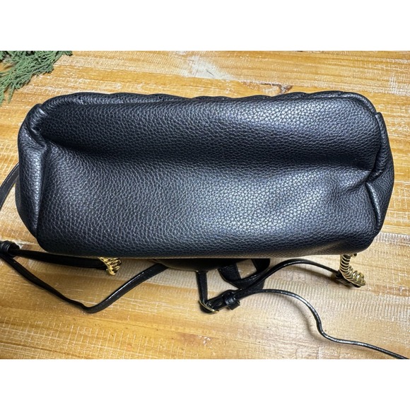 VICTORIA'S SECRET Embellished Gold Chain Small City Mini Backpack Black - Picture 4 of 7